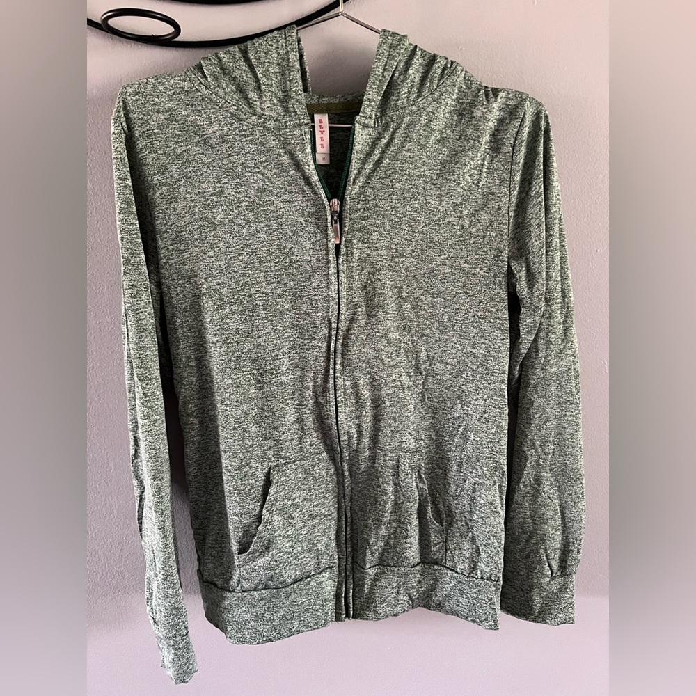 Heathered Green Zip-Up Jacket